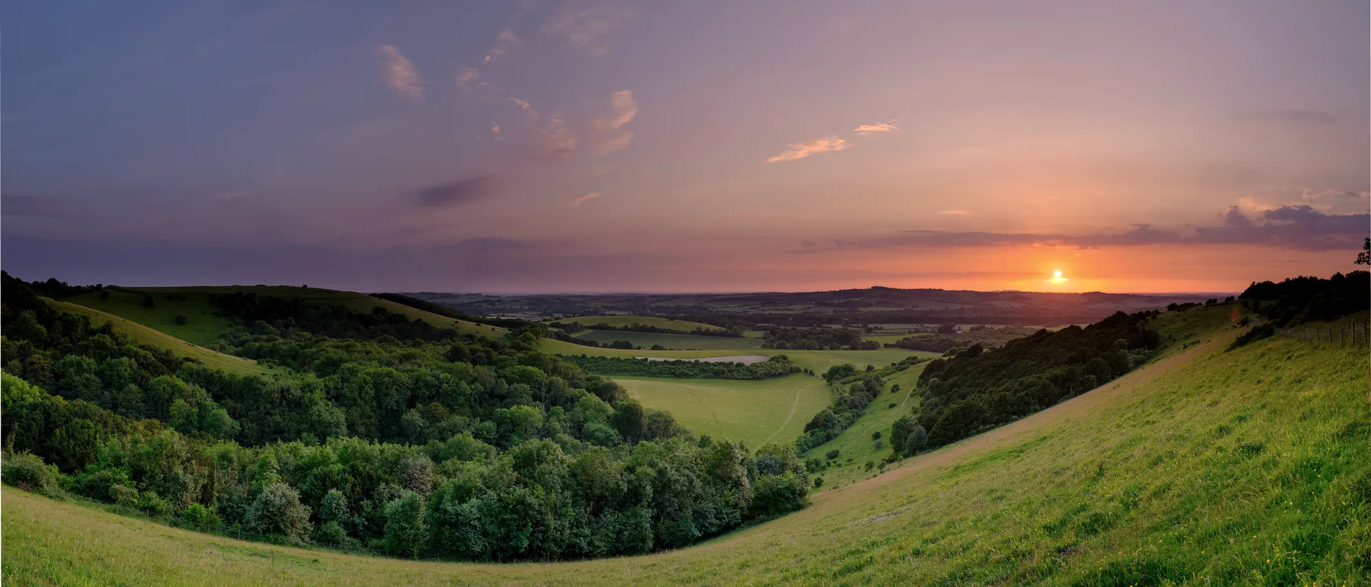 The South Downs above Ringmer at sunset